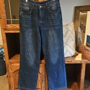 Women's Flare Wide Leg Jeans in Blue